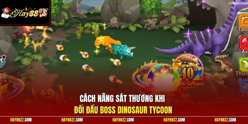 Cách nâng sát thương khi đối đầu boss Dinosaur Tycoon