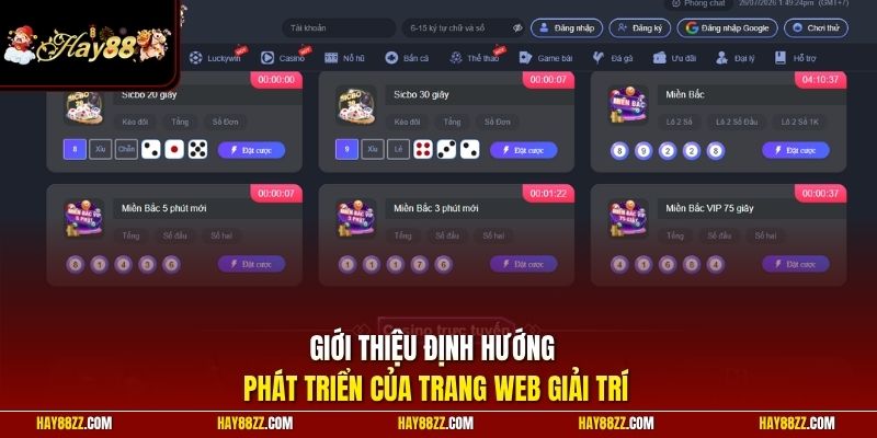 Giới thiệu định hướng phát triển của trang web giải trí