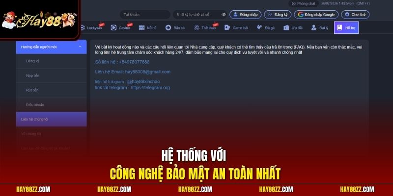 Hệ thống với công nghệ bảo mật an toàn nhất