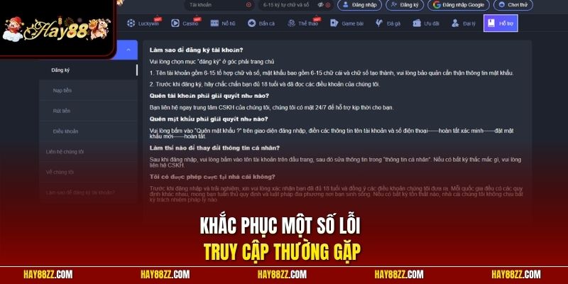 Khắc phục một số lỗi truy cập thường gặp