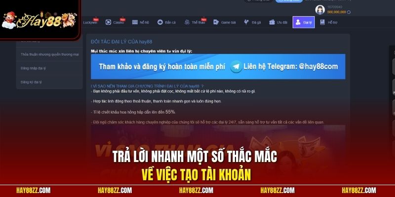 Trả lời nhanh một số thắc mắc về việc tạo tài khoản